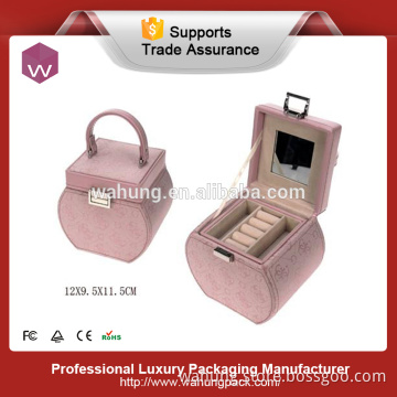 New design leather small gift mirrored cutejewellery boxes